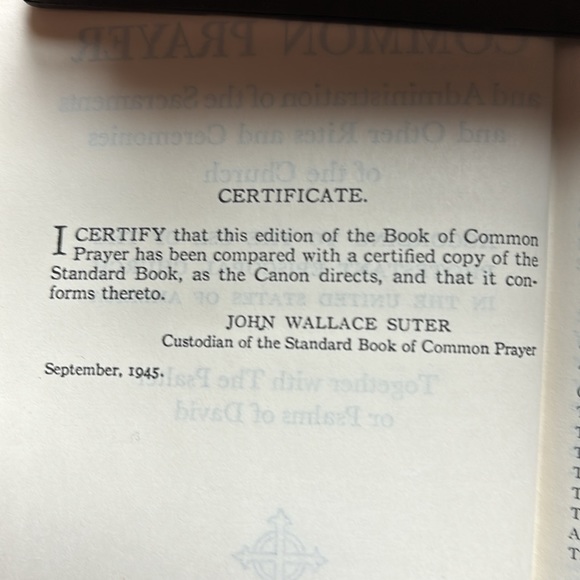 Book of Common Prayer, Historic 1945 hardcover New York edition - Picture 5 of 5